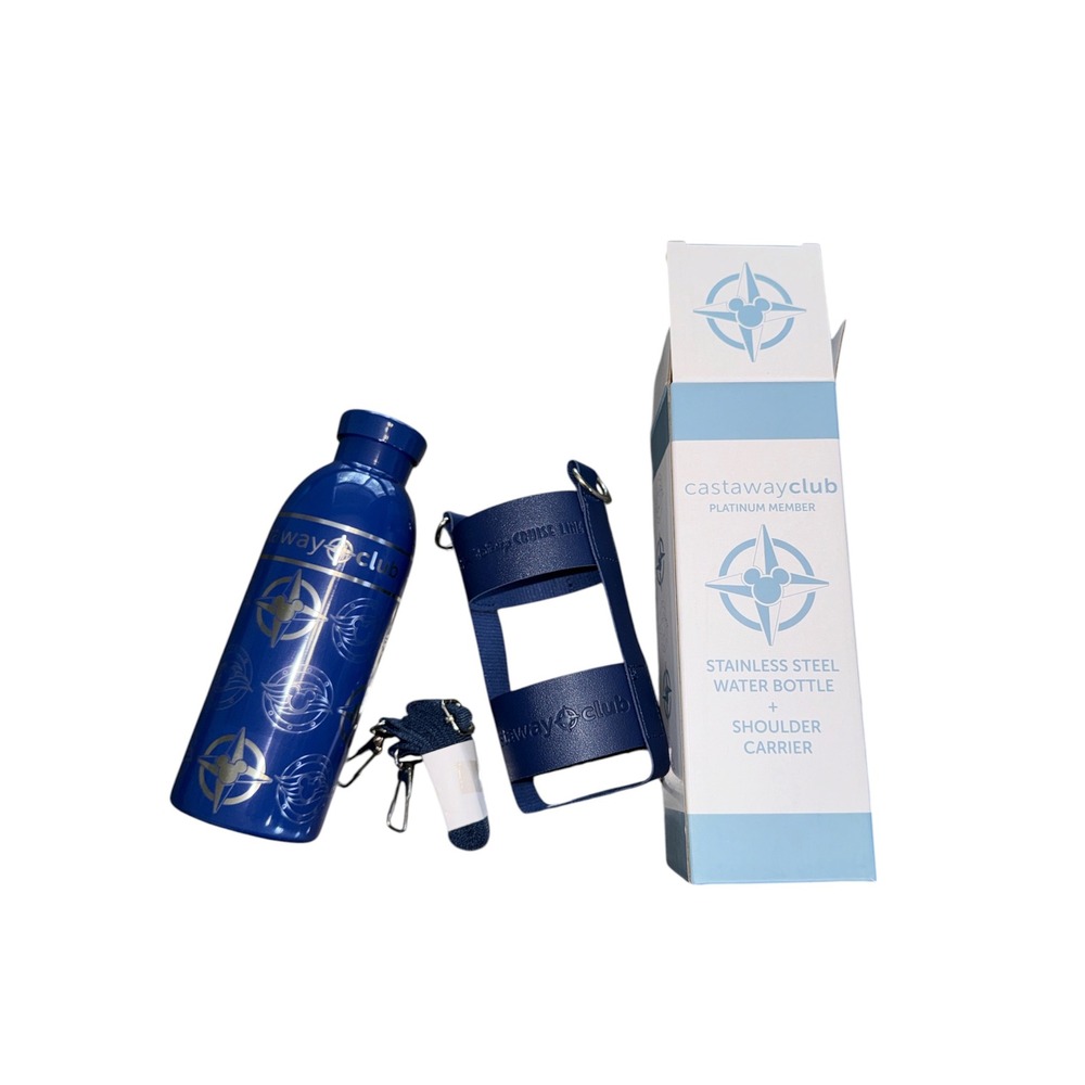 Disney Cruise Line Castaway Club Platinum Stainless Steel Water Bottle Carrier